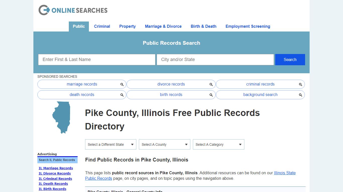 Pike County, Illinois Public Records Directory